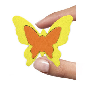 (1 pezzo) Sagoma in neoprene "Farfalla" - Arancio e giallo