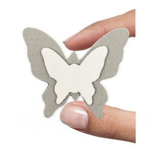 (1 pezzo) Sagoma in neoprene "Farfalla" - Avorio e noce