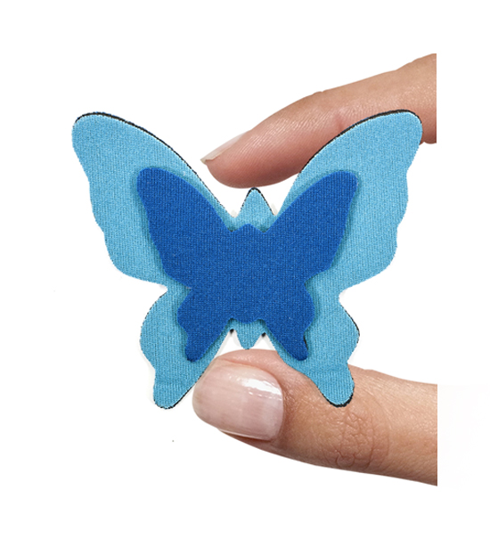 (1 pezzo) Sagoma in neoprene "Farfalla" - Blu e celeste