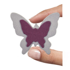 (1 pezzo) Sagoma in neoprene "Farfalla" - Bordeaux e grigio