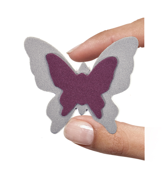 (1 pezzo) Sagoma in neoprene "Farfalla" - Bordeaux e grigio