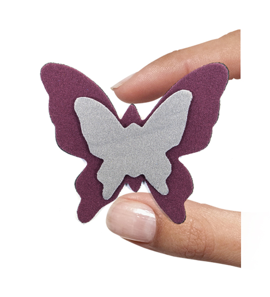 (1 pezzo) Sagoma in neoprene "Farfalla" - Grigio e bordeaux