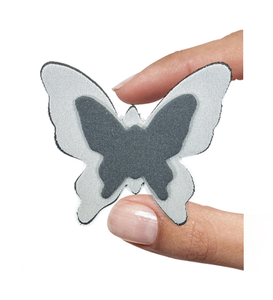(1 pezzo) Sagoma in neoprene "Farfalla" - Grigio scuro e chiaro