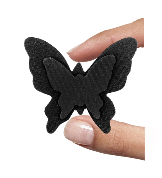 (1 pezzo) Sagoma in neoprene "Farfalla" - Nero e nero