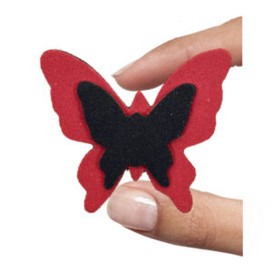 (1 pezzo) Sagoma in neoprene "Farfalla" - Nero e rosso