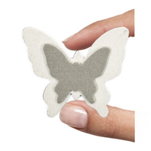 (1 pezzo) Sagoma in neoprene "Farfalla" - Noce e avorio