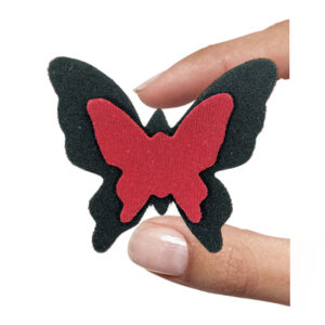 (1 pezzo) Sagoma in neoprene "Farfalla" - Rosso e nero