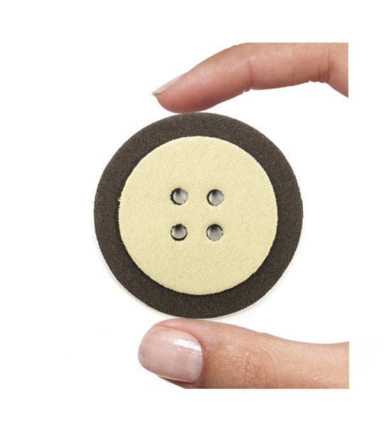 (1 pezzo) Sagoma in neoprene "Bottone" - Avorio e marrone