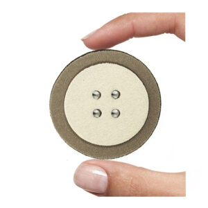 (1 pezzo) Sagoma in neoprene "Bottone" - Avorio e noce