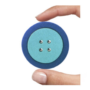 (1 pezzo) Sagoma in neoprene "Bottone" - Celeste e blu