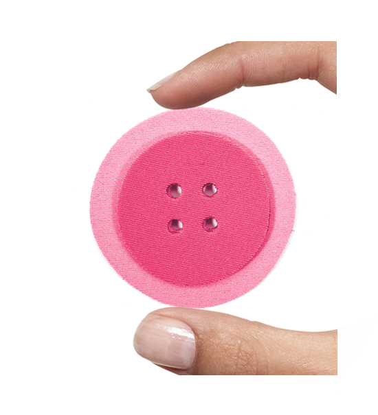 (1 pezzo) Sagoma in neoprene "Bottone" - Fuxia e rosa