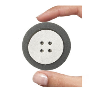 (1 pezzo) Sagoma in neoprene "Bottone" - Grigio chiaro e scuro