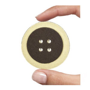 (1 pezzo) Sagoma in neoprene "Bottone" - Marrone e avorio