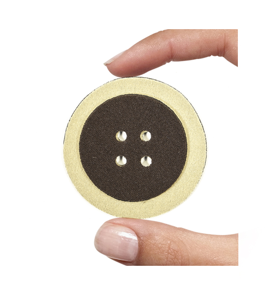 (1 pezzo) Sagoma in neoprene "Bottone" - Marrone e avorio