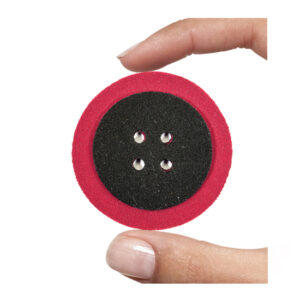 (1 pezzo) Sagoma in neoprene "Bottone" - Nero e rosso