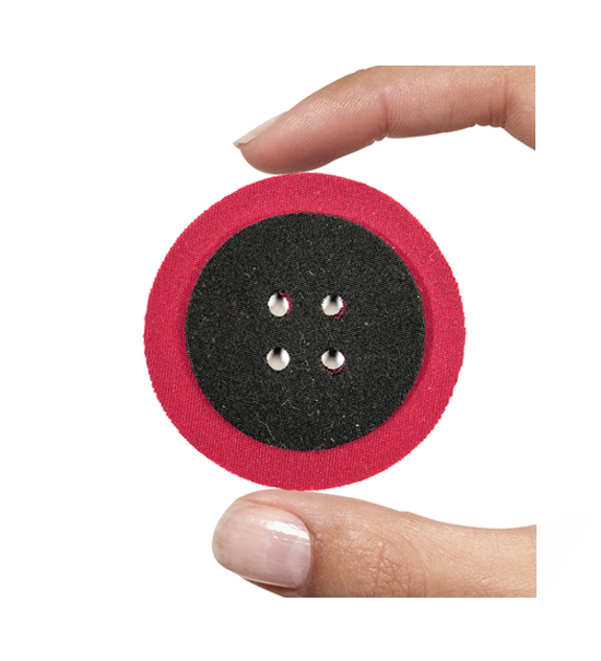 (1 pezzo) Sagoma in neoprene "Bottone" - Nero e rosso