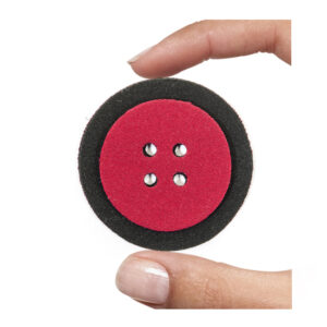 (1 pezzo) Sagoma in neoprene "Bottone" - Rosso e nero