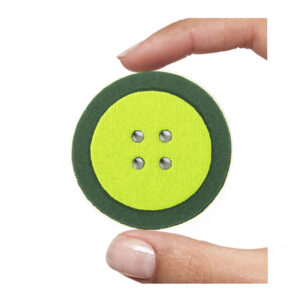 (1 pezzo) Sagoma in neoprene "Bottone" - Verde e verdone