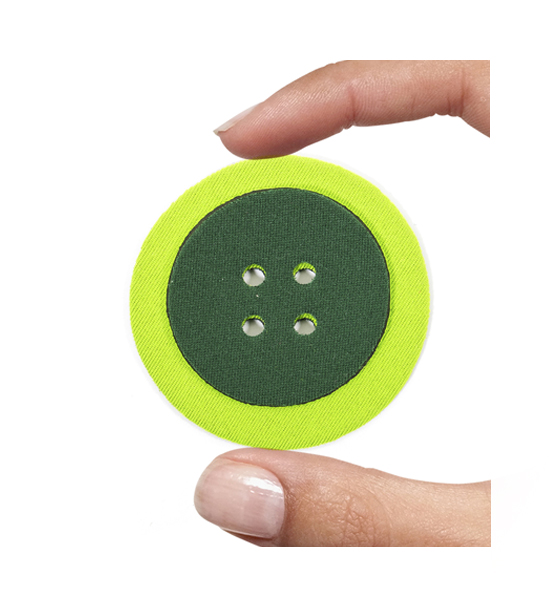 (1 pezzo) Sagoma in neoprene "Bottone" - Verdone e verde