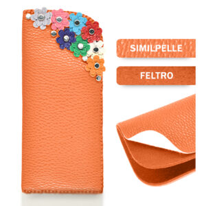 Portaocchiali similpelle (Kit fai-da-te) - Arancio