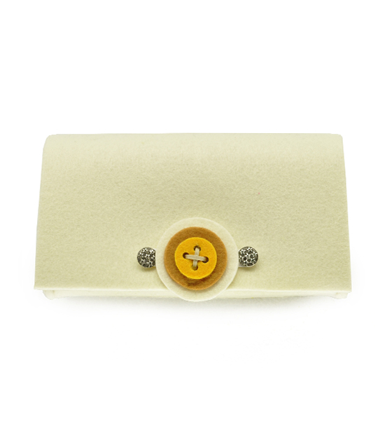 Borsetta in feltro bottone (Kit fai-da-te) - Avorio