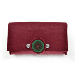 Borsetta in feltro bottone (Kit fai-da-te) - Bordeaux