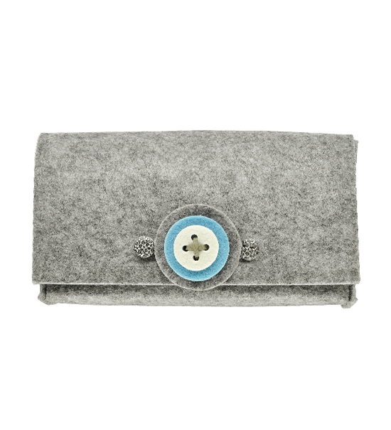 Borsetta in feltro bottone (Kit fai-da-te) - Grigio