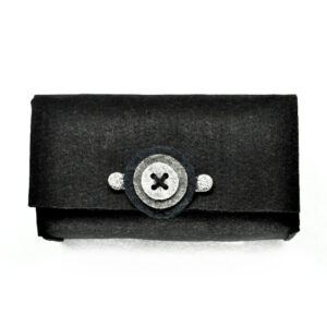 Borsetta in feltro bottone (Kit fai-da-te) - Nero