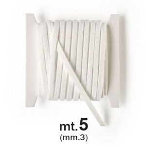 Fettuccia scamosciata mm. 3 (mt.5) - Bianco