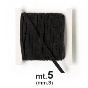 Fettuccia scamosciata mm. 3 (mt.5) - Nero