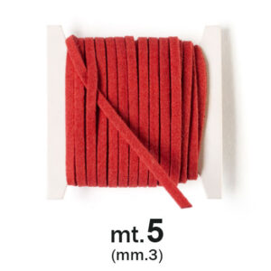 Fettuccia scamosciata mm. 3 (mt.5) - Rosso