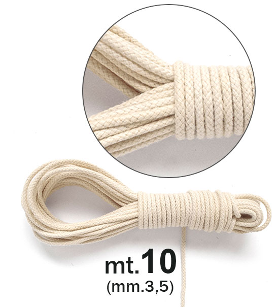 Cordino cotone macramè mm. 3,5 (mt.10) - Avorio