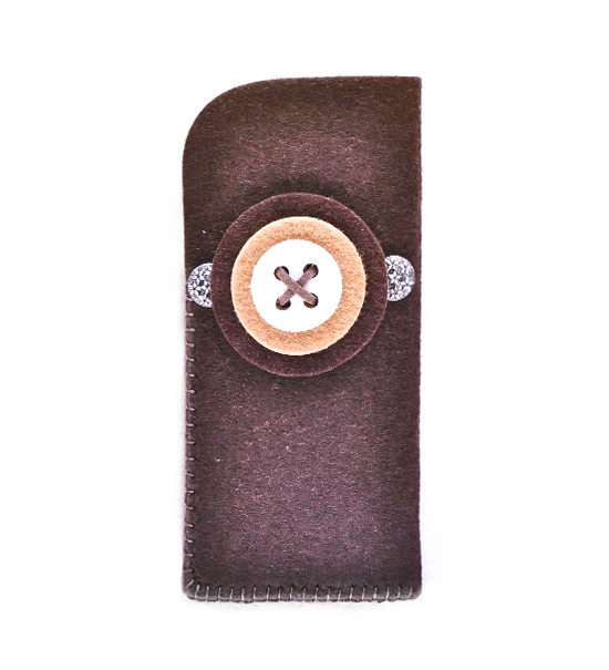 Portaocchiali bottone (Kit fai-da-te) - Marrone