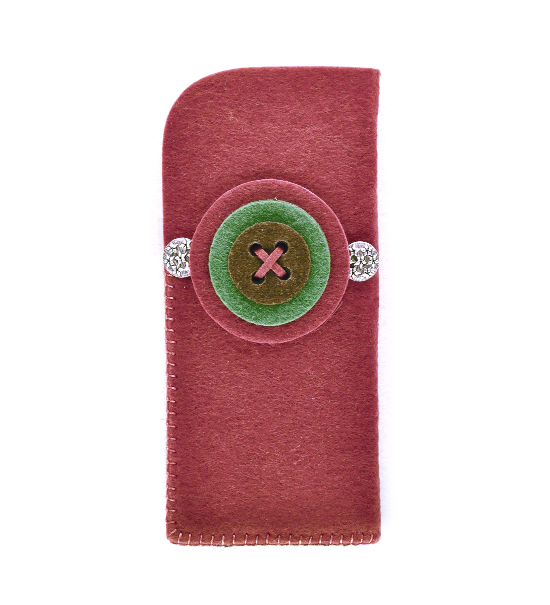 Portaocchiali bottone (Kit fai-da-te) - Bordeaux