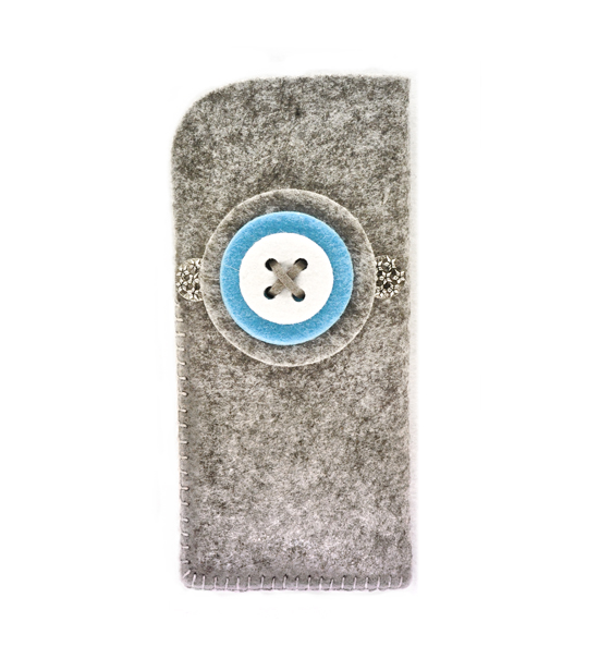 Portaocchiali bottone (Kit fai-da-te) - Grigio