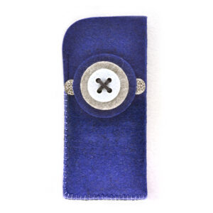 Portaocchiali bottone (Kit fai-da-te) - Blu
