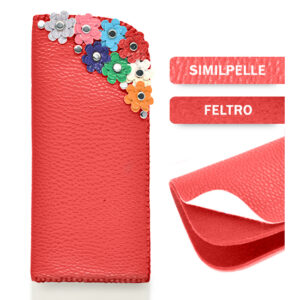 Portaocchiali similpelle (Kit fai-da-te) - Rosso