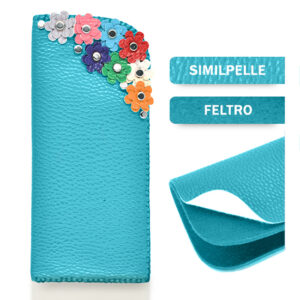 Portaocchiali similpelle (Kit fai-da-te) - Turchese