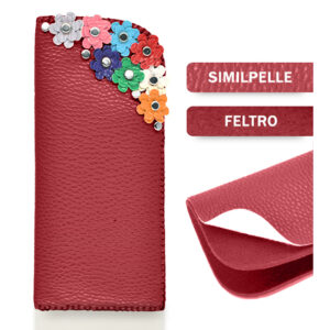 Portaocchiali similpelle (Kit fai-da-te) - Rosso scuro