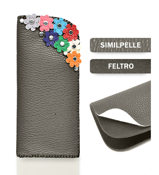 Portaocchiali similpelle (Kit fai-da-te) - Grigio scuro