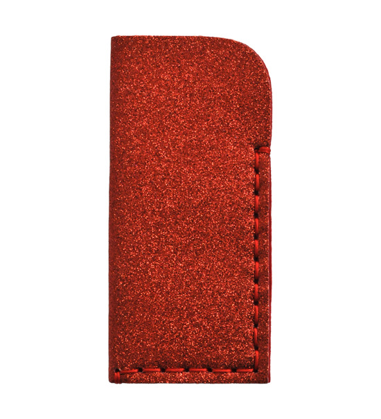 Bustina occhiali glitter e feltro (Kit fai-da-te) - Rosso