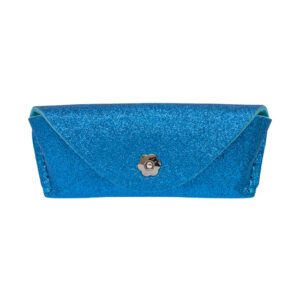 Astuccio porta occhiali (Glitter e feltro) - Blu