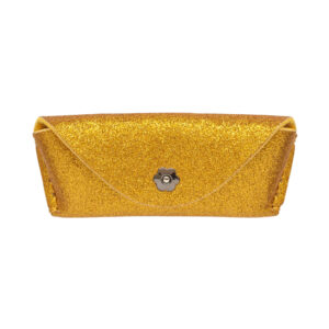 Astuccio porta occhiali (Glitter e feltro) - Giallo
