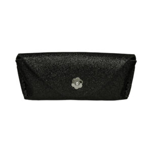 Astuccio porta occhiali (Glitter e feltro) - Nero