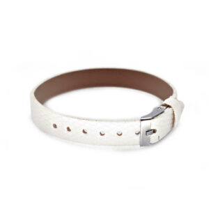 Bracialetto in similpelle (1 pz) 10 mm largh. - Bianco