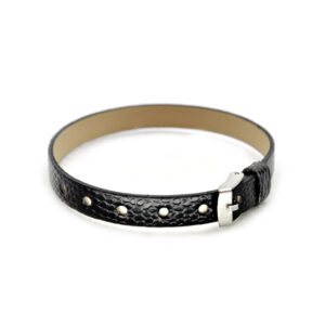 Bracialletto in similpelle (1 pz) 8 mm largh. - Nero