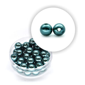 Perla pastello (10 g circa) 8 mm ø - Verde petrolio