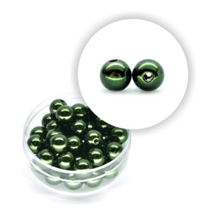 Perla pastello (10 g circa) 8 mm ø - Verde oliva