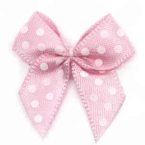 Fiocchetto raso con pois (Pz. 2) - Rosa baby