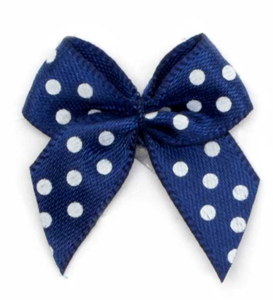 Fiocchetto raso con pois (Pz. 2) - Blu